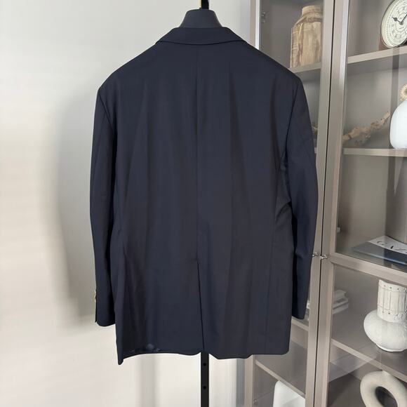 Brooks Brothers Navy Wool Gold Logo Button Blazer 40 Vitale Barberis 1818 Jacket - Picture 6 of 8